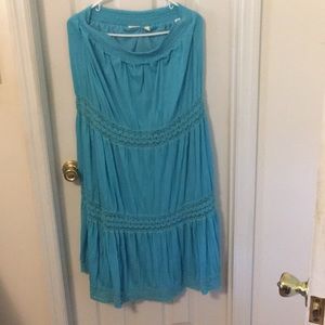 Lined aqua peasant skirt